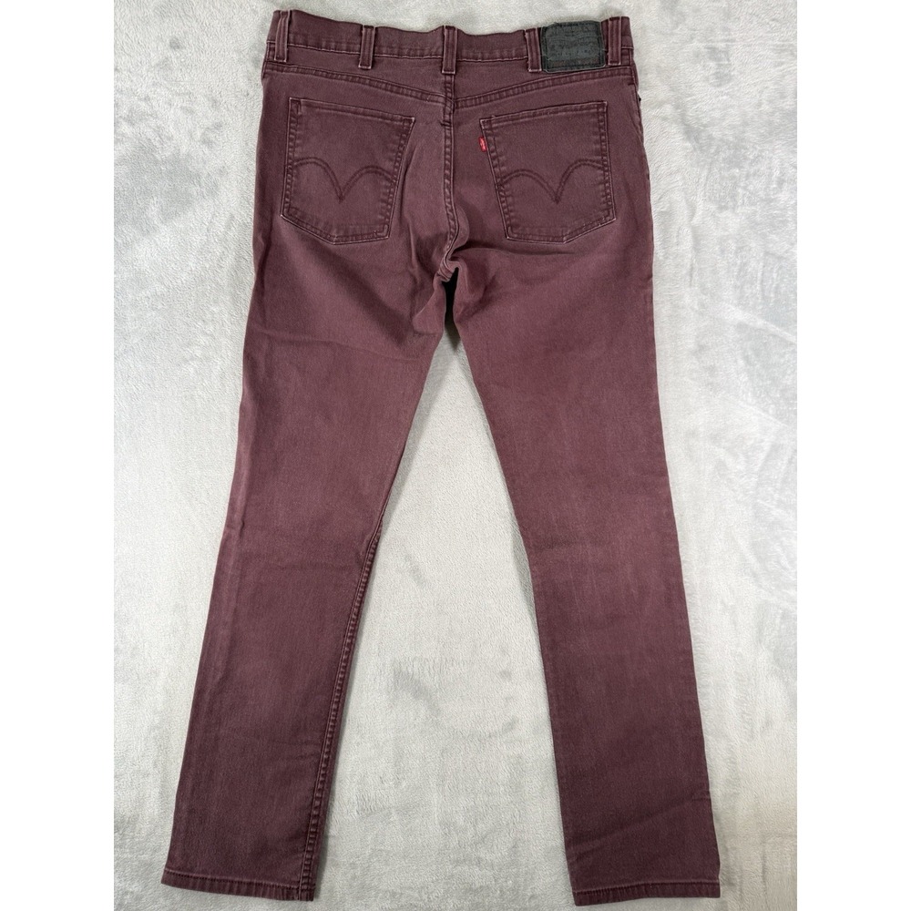 Levis 510 Pants Men's 38x32 Burgundy Skinny Jeans - Picture 10 of 13
